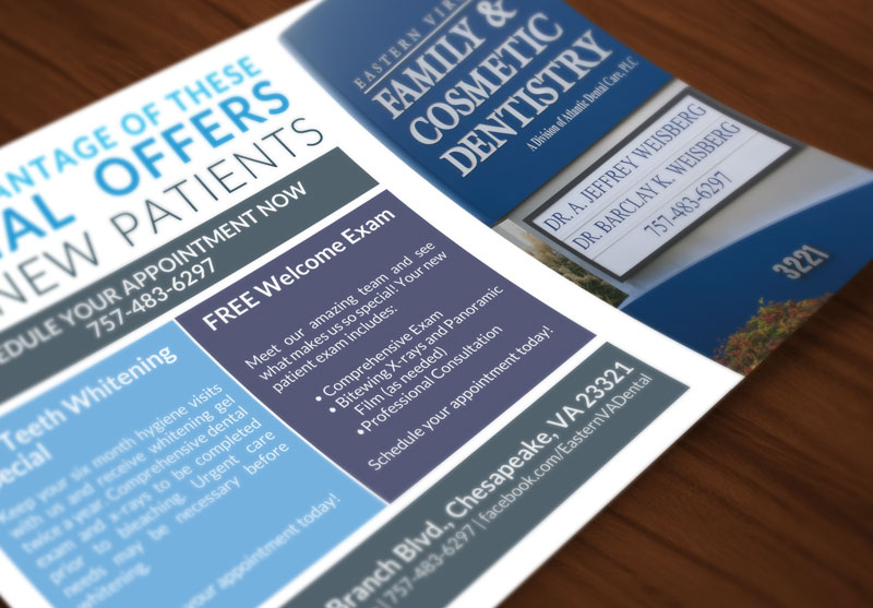 Postcard design for Eastern Virginia Dental by Doebank Designs Postcard design for Eastern Virginia Dental by Doebank Designs