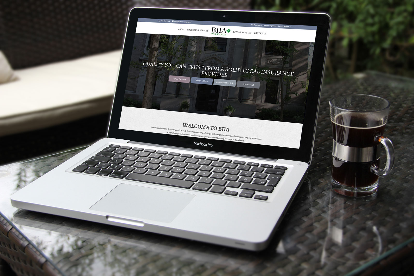 Website design for BIIA Insurance, Norfolk, VA